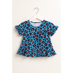 Dash of Glitter Toddler Medium Leopard Ruffle Top